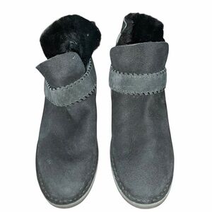 UGG Mckay Whipstitch Detail Art Deco Rivet Booties Black Size 8.5 1012358